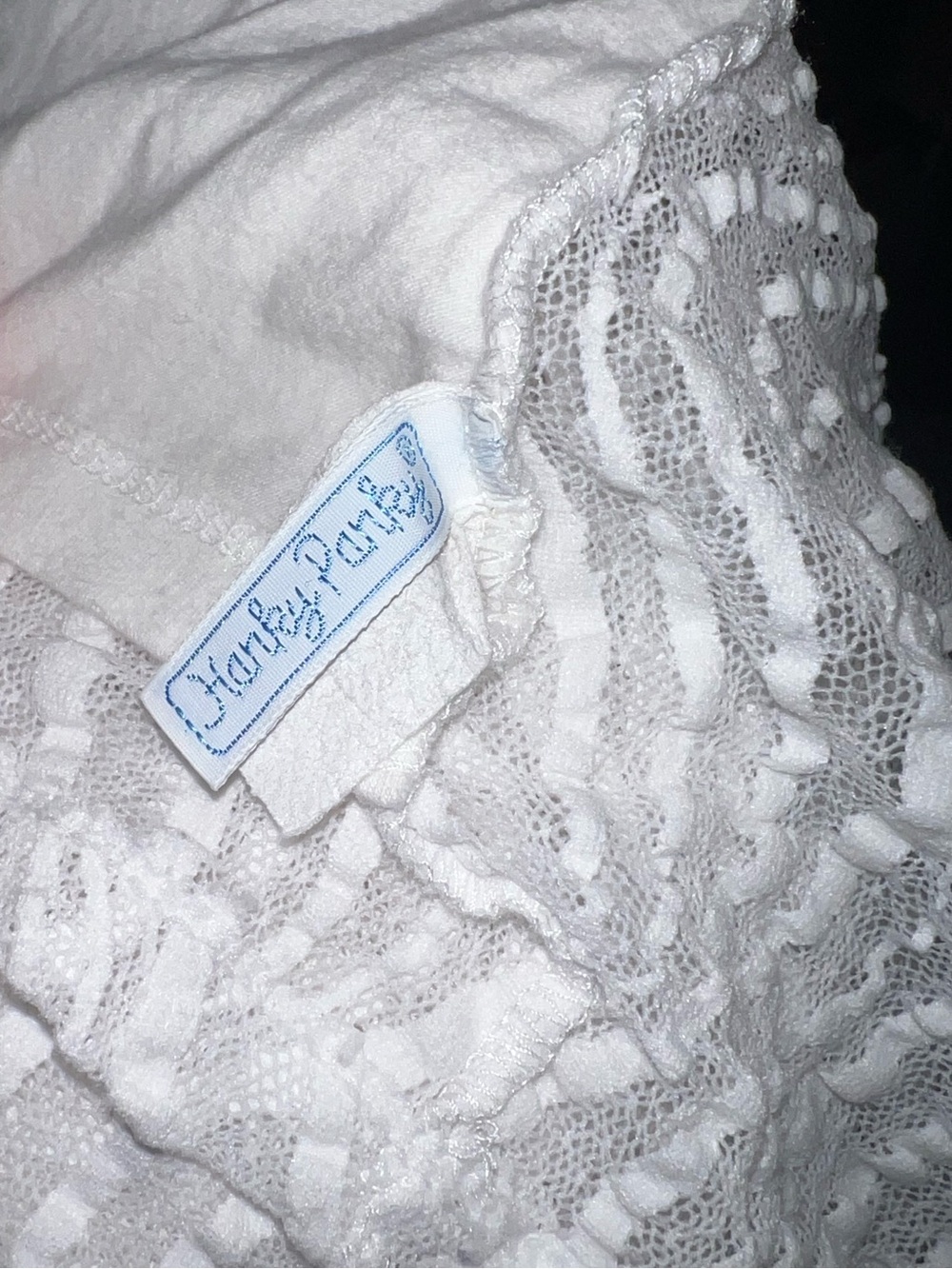 Vintage White Lace Sheer Mesh Textured Blouse Sweetheart Short Sleeve Size S - Picture 9 of 9